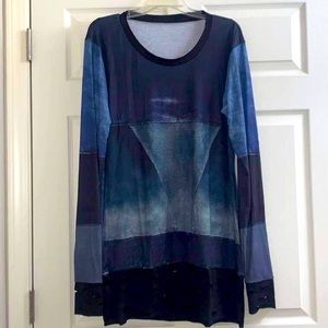 Jean print cut out mini dress